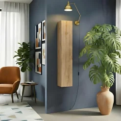Pensile verticale 29x138h cm 1 anta reversibile moderno rovere chiaro Sunset