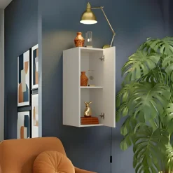 Pensile verticale 29x69h cm 1 anta reversibile bianco lucido Sunset