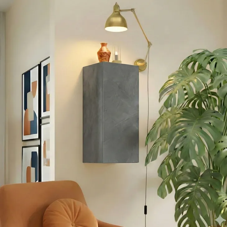 Pensile verticale 29x69h cm 1 anta reversibile antracite Sunset
