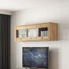 Pensile 156x50h cm 3 ante soggiorno rovere scuro Lucca