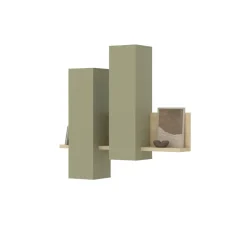 Pensile 152x142h cm per parete attrezzata con mensola verde salvia rovere Megan Gihome®