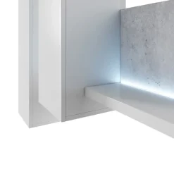 Pensile 152x142h h cm per parete attrezzata con mensola bianco opaco cemento Megan Gihome®