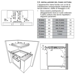 Piano cottura 4 fuochi gas 60cm acciaio Atlantic