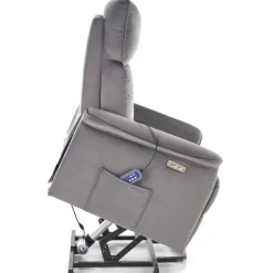 Poltrona alzapersona reclinabile elettrica massaggiante con USB in velluto grigio Nyx