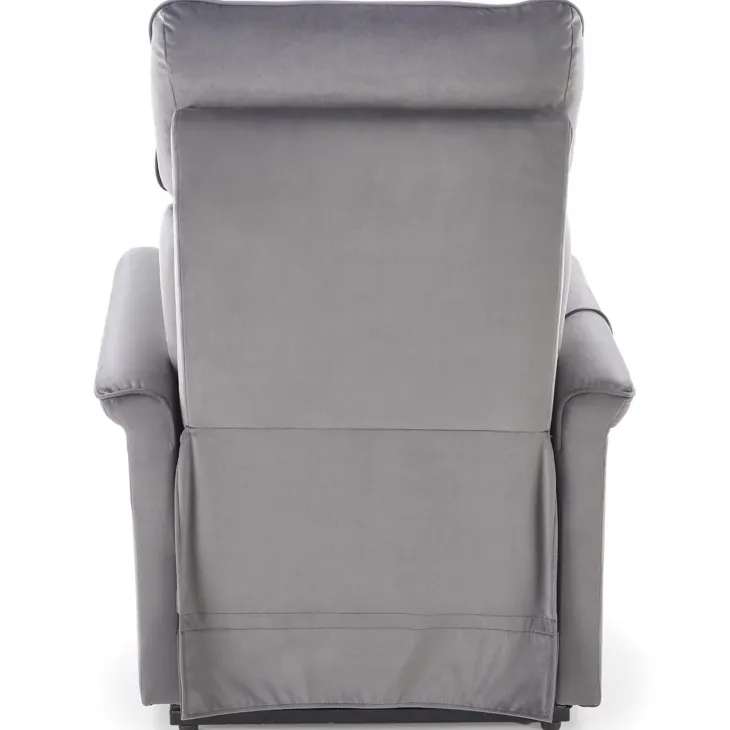 Poltrona alzapersona reclinabile elettrica massaggiante con USB in velluto grigio Nyx