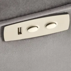 Poltrona alzapersona reclinabile elettrica massaggiante con USB in velluto grigio Nyx
