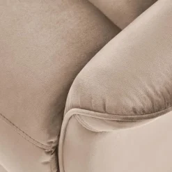 Poltrona alzapersona reclinabile elettrica massaggiante con USB in velluto beige Nyx