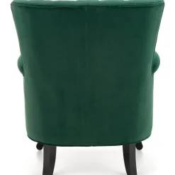 Poltrona classica relax imbottita in velluto verde scuro Mazia