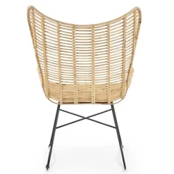 Poltrona da esterno in rattan beige nero Livia