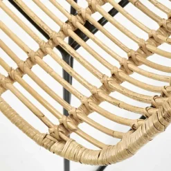 Poltrona da esterno in rattan beige nero Livia