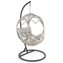 Poltrona da giardino a dondolo sospesa in rattan grigio chiaro Accra