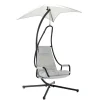 Poltrona da giardino a dondolo sospesa 103x212h cm nero grigio Onda