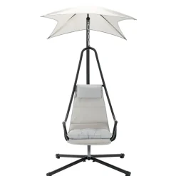 Poltrona da giardino a dondolo sospesa 103x212h cm nero grigio Onda