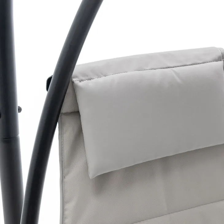 Poltrona da giardino a dondolo sospesa 103x212h cm nero grigio Onda