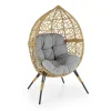 Poltrona da giardino in rattan grigio chiaro Pusan