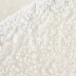 Poltrona design a pozzetto tessuto bouclè bianco crema legno Alaska