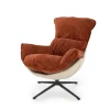 Poltrona design girevole effetto tobago ecopelle arancione beige Auckland