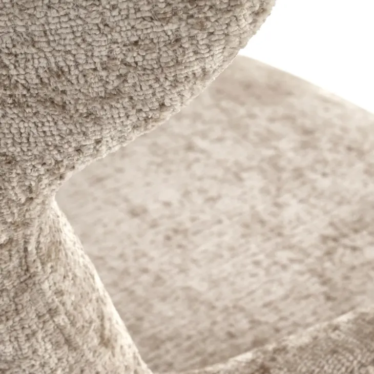 Poltrona design girevole imbottita in tessuto beige Mappy