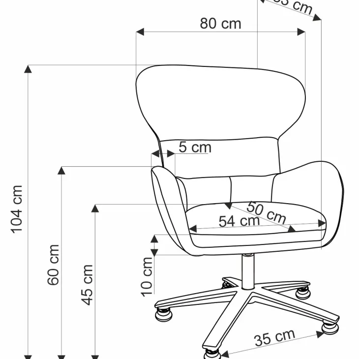 Poltrona design girevole imbottita in tessuto beige Mappy