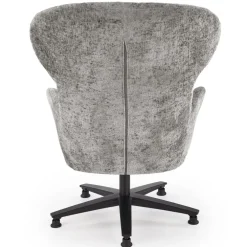 Poltrona design girevole imbottita in tessuto grigio Mappy