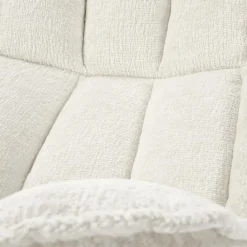 Poltrona design girevole imbottita in tessuto panna nero Montana