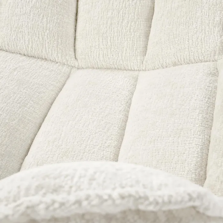 Poltrona design girevole imbottita in tessuto panna nero Montana