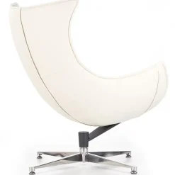 Poltrona design in ecopelle imbottita bianco Isotta