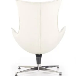 Poltrona design in ecopelle imbottita bianco Isotta