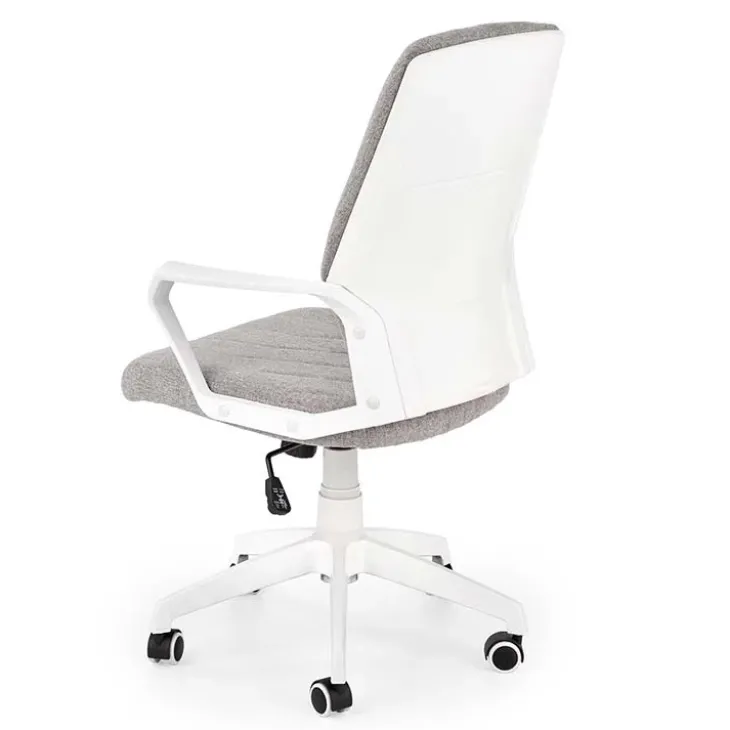 Poltrona design ufficio in tessuto beige bianco Nikki