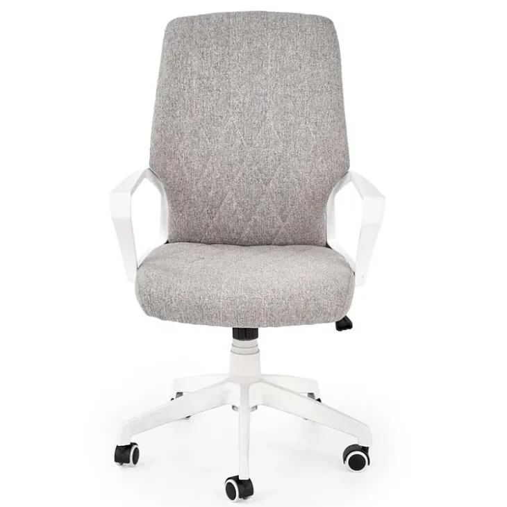 Poltrona design ufficio in tessuto beige bianco Nikki