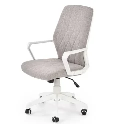 Poltrona design ufficio in tessuto beige bianco Nikki