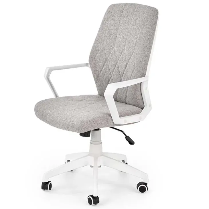 Poltrona design ufficio in tessuto beige bianco Nikki