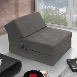 Poltrona divano letto pieghevole 90cm modulo singolo grigio Lorin
