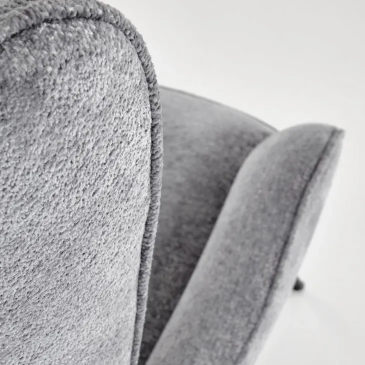 Poltrona imbottita design moderno in tessuto grigio nero Chantilly