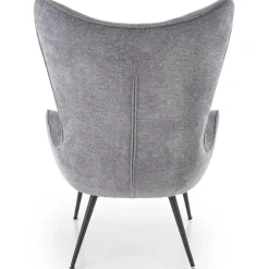 Poltrona imbottita design moderno in tessuto grigio nero Chantilly