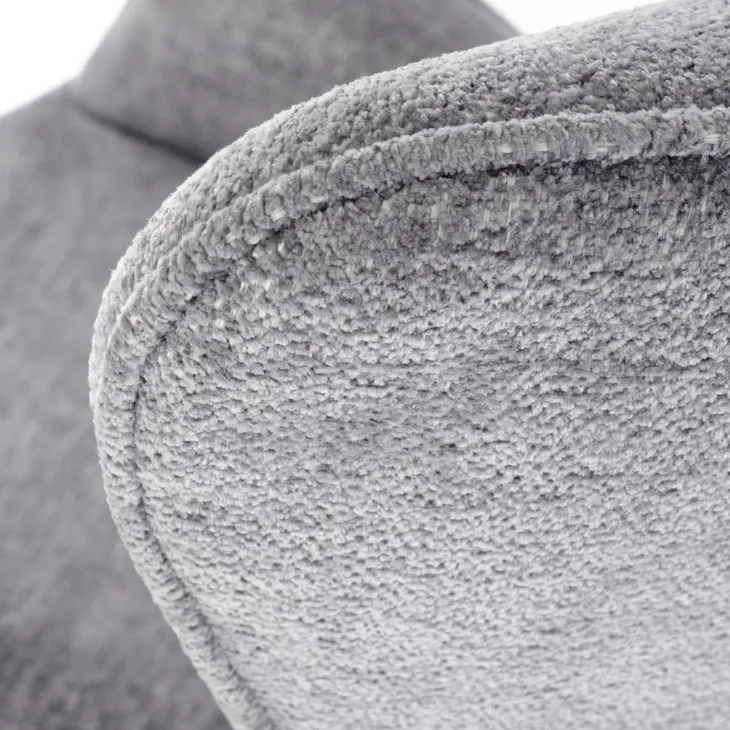 Poltrona imbottita design moderno in tessuto grigio nero Chantilly