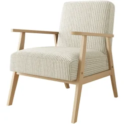Poltrona imbottita design moderna beige Luana