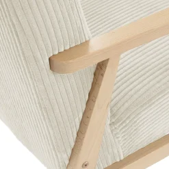 Poltrona imbottita design moderna beige Luana