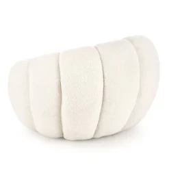 Poltrona imbottita in tessuto bouclé design moderno color crema Coccoluna