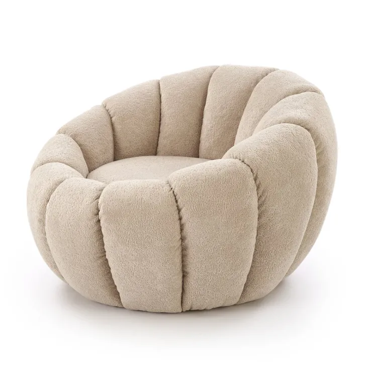 Poltrona imbottita in tessuto design moderno beige Coccoluna