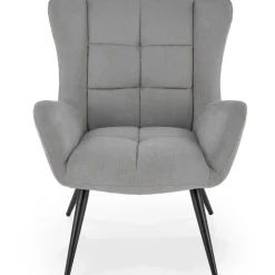 Poltrona imbottita in tessuto grigio nero Snooz