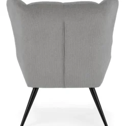 Poltrona imbottita in tessuto grigio nero Snooz