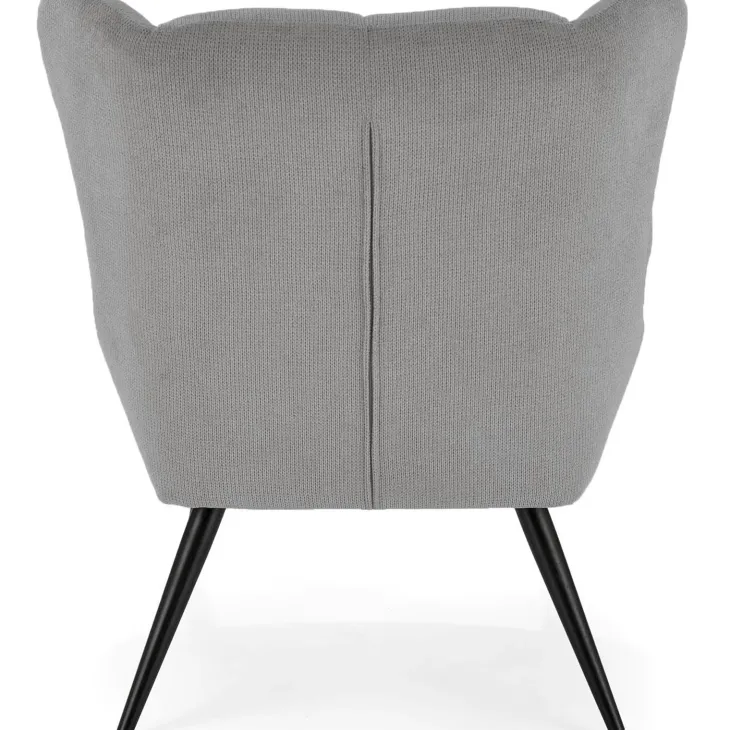 Poltrona imbottita in tessuto grigio nero Snooz