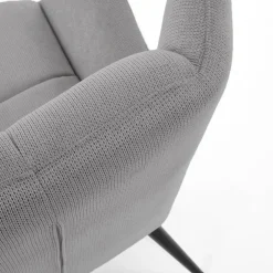 Poltrona imbottita in tessuto grigio nero Snooz
