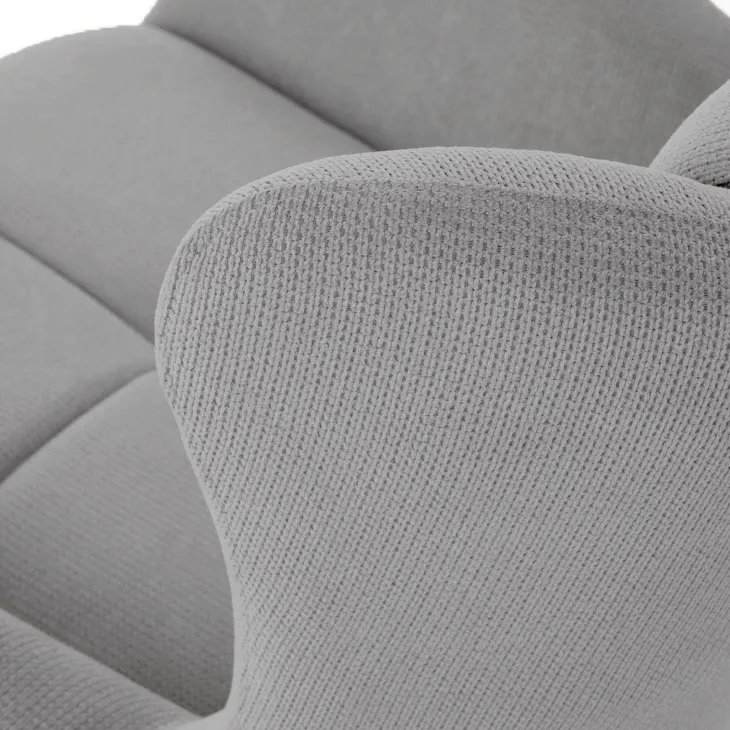 Poltrona imbottita in tessuto grigio nero Snooz