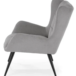 Poltrona imbottita in tessuto grigio nero Snooz