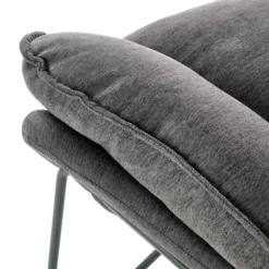 Poltrona imbottita in tessuto moderna grigio nero Quentin