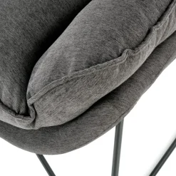 Poltrona imbottita in tessuto moderna grigio nero Quentin