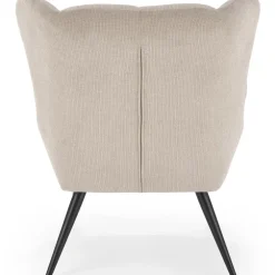 Poltrona imbottita in tessuto beige nero Snooz