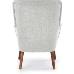 Poltrona imbottita in tessuto gambe in noce grigio Romina